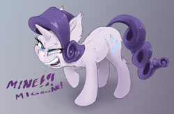 Size: 1954x1279 | Tagged: safe, artist:xbi, derpibooru exclusive, mean rarity, rarity, pony, unicorn, the mean 6, angry, clone, dialogue, faic, gradient background, greedy, mine, solo