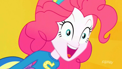 Size: 1366x768 | Tagged: safe, screencap, pinkie pie, eqg summertime shorts, equestria girls, steps of pep, female, open mouth, wondercolts uniform