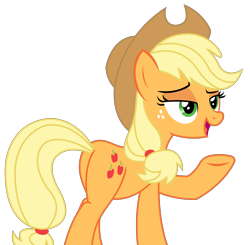 Size: 3175x3106 | Tagged: safe, artist:sketchmcreations, applejack, earth pony, pony, viva las pegasus, butt, lidded eyes, open mouth, plot, raised hoof, simple background, transparent background, vector