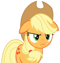 Size: 3091x3241 | Tagged: safe, artist:sketchmcreations, applejack, earth pony, pony, viva las pegasus, floppy ears, frown, grumpy, grumpyjack, pouting, simple background, transparent background, vector