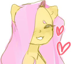 Size: 1116x964 | Tagged: safe, artist:milky-rabbit, fluttershy, pegasus, pony, blushing, happy, heart, smiling, solo