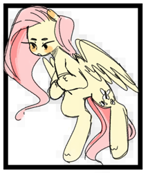 Size: 849x1007 | Tagged: safe, artist:milky-rabbit, fluttershy, pegasus, pony, solo