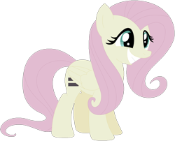 Size: 1024x829 | Tagged: safe, artist:ra1nb0wk1tty, fluttershy, pegasus, pony, equal cutie mark, equalized, female, mare, simple background, smiling, solo, transparent background