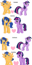 Size: 3068x6244 | Tagged: safe, artist:t-mack56, derpibooru import, dusk shine, flare warden, flash sentry, twilight sparkle, twilight sparkle (alicorn), alicorn, pegasus, pony, equestria girls, duskflare, female, flashlight, flashshine, gay, half r63 shipping, heart, lesbian, male, mare, rule 63, shipping, simple background, stallion, straight, twiwarden, white background