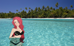 Size: 1294x808 | Tagged: safe, artist:the-orator, edit, pinkie pie, human, beach, beach babe, bikini, bikini babe, black underwear, clothes, humanized, irl, photo, pinkamena diane pie, stupid sexy pinkie, swimsuit, underwear