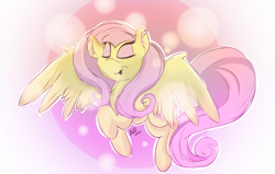 Size: 1600x1017 | Tagged: safe, artist:bow2yourwaifu, fluttershy, pegasus, pony, minimalist, modern art, sassy, solo, wings