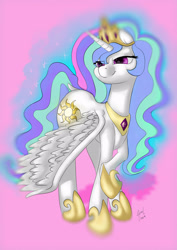 Size: 2480x3507 | Tagged: safe, artist:elbenjaftw, princess celestia, alicorn, pony, filter, solo