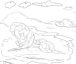 Size: 600x507 | Tagged: safe, fluttershy, pegasus, pony, messy, monochrome, mud, muddy, plot