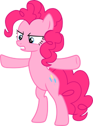 Size: 5959x8000 | Tagged: safe, artist:xboomdiersx, pinkie pie, earth pony, pony, the cutie map, absurd resolution, bipedal, female, mare, raised hoof, simple background, solo, standing, standing up, transparent background, underhoof, vector