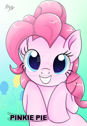 Size: 1024x1486 | Tagged: safe, artist:rivin177, pinkie pie, earth pony, pony, obtrusive watermark, smiling, solo, watermark