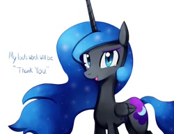 Size: 1100x850 | Tagged: safe, artist:negativefox, nightmare moon, alicorn, pony, female, looking at you, mare, simple background, solo, tsundere moon, white background