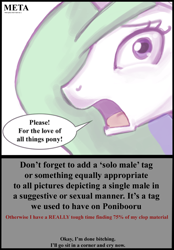 Size: 1000x1440 | Tagged: artist needed, safe, edit, princess celestia, alicorn, pony, bust, derpibooru, female, frown, looking at you, mare, meta, open mouth, ponibooru, portrait, princess molestia, public service announcement, simple background, solo, speech bubble, text, white background