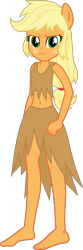 Size: 1796x5379 | Tagged: safe, artist:osipush, applejack, equestria girls, absurd resolution, barefoot, belly button, clothes, commission, eqg giants, feet, flash puppet, freckles, midriff, ponied up, pony coloring, solo, torn clothes