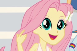 Size: 1080x720 | Tagged: safe, screencap, fluttershy, equestria girls, rainbow rocks, cute, female, hairpin, shyabetes, smiling