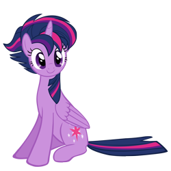 Size: 1000x1000 | Tagged: safe, artist:taneysha, derpibooru import, twilight sparkle, twilight sparkle (alicorn), alicorn, pony, castle sweet castle, alternate hairstyle, cute, female, mare, punklight sparkle, simple background, solo, transparent background, vector