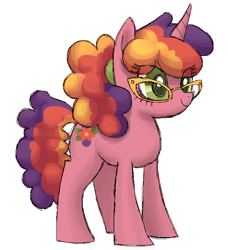 Size: 692x760 | Tagged: safe, artist:needsmoarg4, pony, unicorn, g3, beachberry, colored pupils, female, g3 to g4, generation leap, glasses, mare, simple background, solo, white background