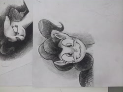 Size: 3264x2448 | Tagged: safe, artist:jchu9151, pinkie pie, pony, irl, pencil drawing, photo, sideways image, solo, traditional art