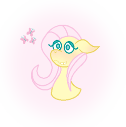 Size: 342x343 | Tagged: safe, artist:siathesquidqueen, fluttershy, pegasus, pony, bust, glow, simple background, solo, transparent background