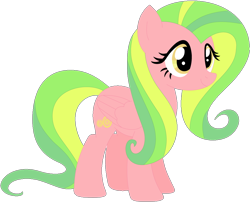 Size: 1024x828 | Tagged: safe, artist:ra1nb0wk1tty, fluttershy, lemon zest, pegasus, pony, female, mare, recolor, simple background, solo, transparent background