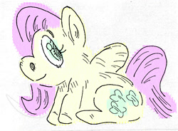 Size: 1250x921 | Tagged: safe, artist:coolart1899, fluttershy, pegasus, pony, female, mare, pink mane, solo, yellow coat