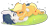 Size: 2458x1302 | Tagged: safe, artist:littlemoshi, applejack, oc, oc:constance everheart, earth pony, pony, canon x oc, cuddling, everjack, grass, leaves, on back, shipping, snuggling, underhoof, unshorn fetlocks