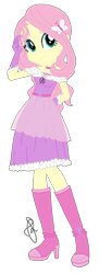Size: 748x2048 | Tagged: safe, artist:ilaria122, artist:selenaede, fluttershy, butterfly, equestria girls, boots, clothes, cute, dress, female, gloves, high heel boots, looking at you, not a vector, shoes, signature
