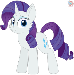 Size: 1114x1132 | Tagged: safe, artist:rainbow eevee, rarity, pony, unicorn, beautiful, blue eyes, blue eyeshadow, cheek fluff, cute, cutie mark, eyeshadow, female, grin, looking at you, makeup, mare, raribetes, simple background, smiling, smiling at you, solo, transparent background, vector