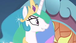 Size: 1280x720 | Tagged: safe, screencap, princess celestia, alicorn, pony, the beginning of the end, spoiler:s09, determined, female, mare, solo, youtube link