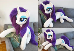 Size: 5808x4032 | Tagged: safe, artist:epicrainbowcrafts, rarity, pony, irl, life size, photo, plushie, solo