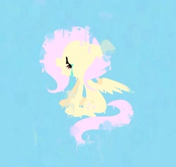 Size: 1024x975 | Tagged: safe, artist:cutebeerfloat, artist:supernoncutie, fluttershy, pegasus, pony, crying, eyes closed, open mouth, sad, sitting, solo, spread wings, teary eyes, wings