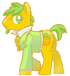 Size: 761x829 | Tagged: safe, artist:needsmoarg4, mosely orange, uncle orange, earth pony, pony, clothes, male, simple background, smiling, solo, stallion, white background