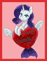 Size: 1300x1700 | Tagged: safe, artist:jovalic, rarity, pony, unicorn, holiday, solo, valentine's day