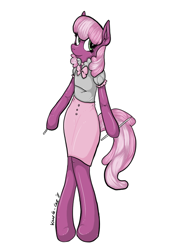 Size: 600x800 | Tagged: safe, artist:sharkyteef, cheerilee, anthro, earth pony, unguligrade anthro, arm hooves, female, simple background, solo, white background