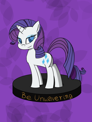 Size: 1200x1600 | Tagged: safe, artist:toshimatsu, derpibooru exclusive, rarity, pony, unicorn, fallout equestria, fanfic, fanfic art, female, figurine, hooves, horn, looking at you, mare, ministry mares, ministry mares statuette, simple background, solo