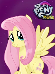 Size: 2048x2732 | Tagged: safe, artist:justsomepainter11, fluttershy, pegasus, pony, my little pony: the movie, cute, female, looking at you, mare, shyabetes, smiling, solo, spread wings, wings