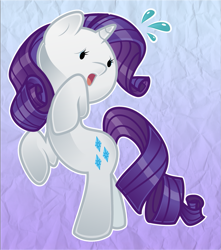 Size: 921x1042 | Tagged: safe, artist:silentazrael, rarity, pony, unicorn, beady eyes, cute, female, mare, open mouth, paper pony, plewds, raribetes, solo, sweat