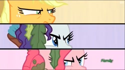 Size: 915x515 | Tagged: safe, screencap, applejack, pinkie pie, rarity, earth pony, pony, unicorn, ppov