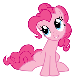 Size: 3000x3077 | Tagged: safe, artist:are-you-jealous, pinkie pie, earth pony, pony, feeling pinkie keen, female, high res, mare, simple background, sitting, smiling, solo, transparent background, vector