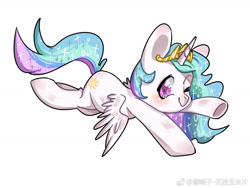 Size: 1600x1200 | Tagged: safe, artist:royal, princess celestia, alicorn, pony, crown, female, jewelry, mare, one eye closed, regalia, solo, wink