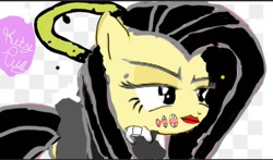 Size: 512x302 | Tagged: safe, artist:0kittenpug07, edit, fluttershy, pegasus, pony, 1000 hours in ms paint, alice angel, bendy and the ink machine, crossover, vector, vector edit