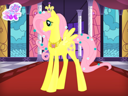 Size: 640x480 | Tagged: safe, artist:user15432, fluttershy, pegasus, pony, crown, element of kindness, gamekidgame, jewelry, peytral, princess fluttershy, regalia, wings