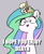 Size: 839x1024 | Tagged: safe, artist:pabbley, edit, princess celestia, alicorn, pony, bust, caption, ear fluff, glowing horn, image macro, imminent death, magic, meme, portrait, solo, text, tyrant celestia