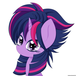 Size: 2500x2500 | Tagged: safe, artist:an-m, derpibooru import, twilight sparkle, castle sweet castle, alternate hairstyle, punklight sparkle, simple background, solo, transparent background