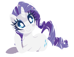 Size: 1500x1155 | Tagged: safe, artist:peachesandcreamated, edit, rarity, pony, unicorn, cute, female, head tilt, looking at you, mare, on side, prone, raribetes, simple background, smiling, solo, transparent background, white pupils