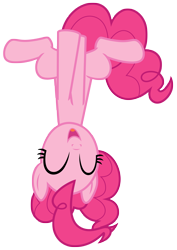 Size: 5383x7602 | Tagged: safe, artist:estories, pinkie pie, earth pony, pony, absurd resolution, eyes closed, female, happy, mare, simple background, solo, transparent background, upside down, vector