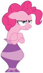 Size: 5122x8606 | Tagged: safe, artist:amarthgul, pinkie pie, earth pony, pony, fame and misfortune, absurd resolution, simple background, solo, transparent background, vase, vector