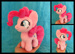 Size: 3913x2815 | Tagged: safe, artist:fireflytwinkletoes, pinkie pie, pony, chibi, cute, diapinkes, high res, irl, photo, plushie, ponk, smiling, solo