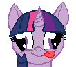 Size: 110x98 | Tagged: safe, artist:adlaz, derpibooru import, twilight sparkle, derp, pixel art, tongue out