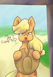 Size: 1400x2000 | Tagged: safe, artist:mangajag, applejack, earth pony, pony, bipedal, both cutie marks, looking at you, solo