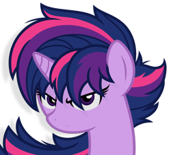 Size: 4000x3628 | Tagged: safe, artist:godoffury, derpibooru import, twilight sparkle, castle sweet castle, alternate hairstyle, head only, punklight sparkle, simple background, solo, transparent background, vector